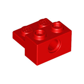 Red Technic, Brick Modified 1 x 2 with Hole and 1 x 2 Plate