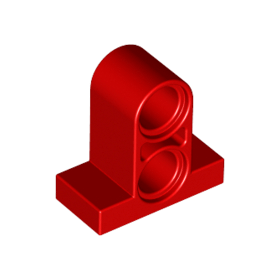 Red Technic, Pin Connector Plate 1 x 2 x 1 2/3 with 2 Holes on Top