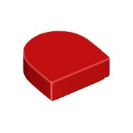 Red Tile, Round 1 x 1 Half Circle Extended