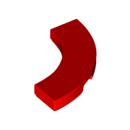 Red Tile, Round Corner 3 x 3 Macaroni