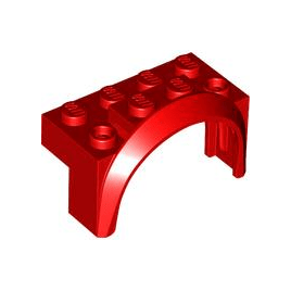 Red Vehicle, Mudguard 4 x 2 1/2 x 2 with Arch Round