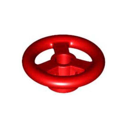 Red Vehicle, Steering Wheel Small, 2 Studs Diameter
