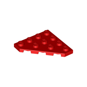 Red Wedge, Plate 4 x 4 Cut Corner