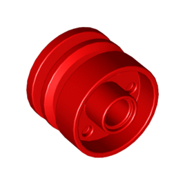 Red Wheel 18mm D. x 14mm with Pin Hole, Fake Bolts and Shallow Spokes