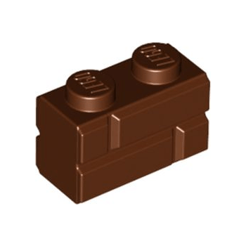 Reddish Brown Brick, Modified 1 x 2 with Masonry Profile