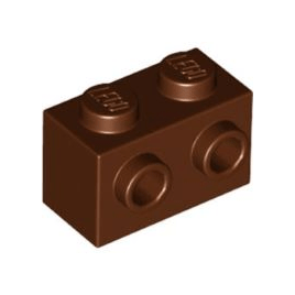 Reddish Brown Brick, Modified 1 x 2 with Studs on 1 Side