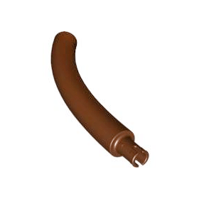 Reddish Brown Dinosaur Tail / Neck Middle Section with Bar Hole and Technic Pin