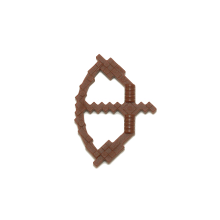 Reddish Brown Minifigure, Weapon Bow, Pixelated with Arrow Drawn Minecraft