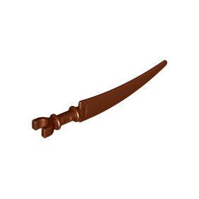 Reddish Brown Minifigure, Weapon Sword, Scythe Blade with Clip Pommel