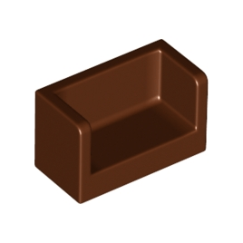 Reddish Brown Panel 1 x 2 x 1 with Rounded Corners and 2 Sides