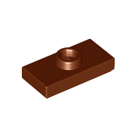 Reddish Brown Plate, Modified 1 x 2 with 1 Stud with Groove and Bottom Stud Holder Jumper