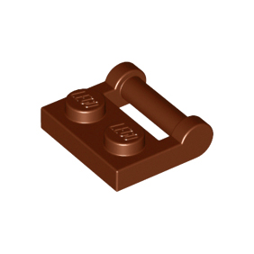 Reddish Brown Plate, Modified 1 x 2 with Bar Handle on Side - Closed Ends