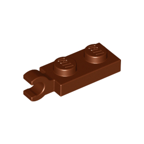 Reddish Brown Plate, Modified 1 x 2 with Clip on End Horizontal Grip