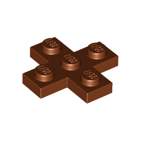 Reddish Brown Plate, Modified 3 x 3 Cross