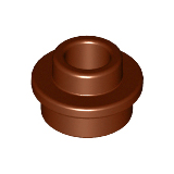 Reddish Brown Plate, Round 1 x 1 with Open Stud