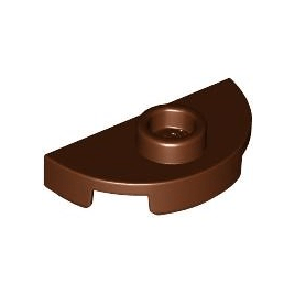 Reddish Brown Plate, Round 1 x 2 Half with 1 Stud Jumper