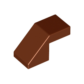 Reddish Brown Slope 45 2 x 1 with Cutout without Stud