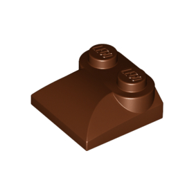 Reddish Brown Slope, Curved 2 x 2 x 2/3 with 2 Studs and Curved Sides