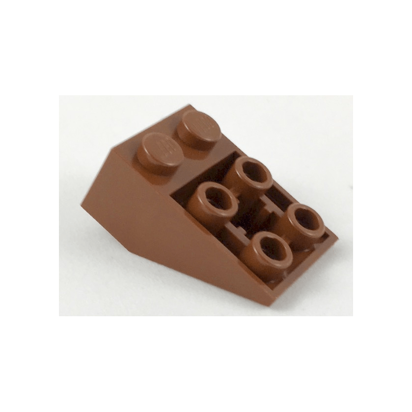Reddish Brown Slope, Inverted 33 3 x 2 with Flat Bottom Pin and Connections between Studs