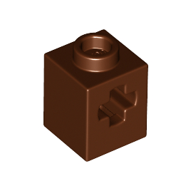 Reddish Brown Technic, Brick 1 x 1 with Axle Hole