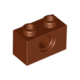 Reddish Brown Technic, Brick 1 x 2 with Hole