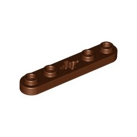 Reddish Brown Technic, Plate 1 x 5 with Smooth Ends, 4 Studs and Center Axle Hole