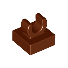 Reddish Brown Tile, Modified 1 x 1 with Open O Clip