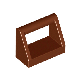 Reddish Brown Tile, Modified 1 x 2 with Bar Handle