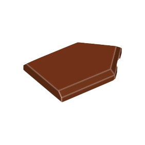 Reddish Brown Tile, Modified 2 x 3 Pentagonal