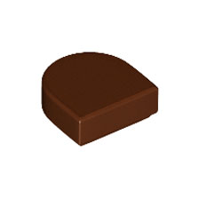 Reddish Brown Tile, Round 1 x 1 Half Circle Extended