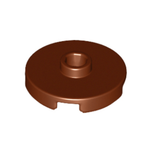 Reddish Brown Tile, Round 2 x 2 with Open Stud