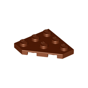 Reddish Brown Wedge, Plate 3 x 3 Cut Corner