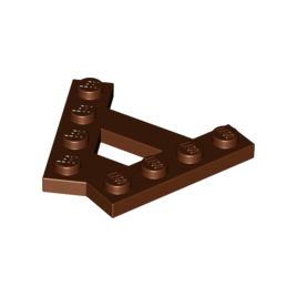 Reddish Brown Wedge, Plate A-Shape with 2 Rows of 4 Studs
