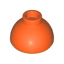 Reddish Orange Brick, Round 1 1/2 x 1 1/2 x 2/3 Dome Top