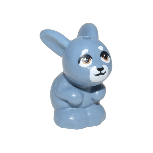 Sand Blue Bunny / Rabbit, Friends Style, Sitting with Medium Nougat Eyes, Black Nose and Mouth, and White Muzzle Pattern Melody