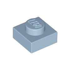 Sand Blue Plate 1 x 1