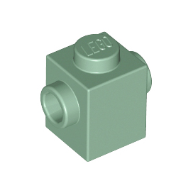 Sand Green Brick, Modified 1 x 1 with Studs on 2 Sides, Opposite