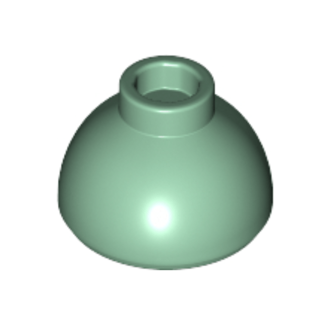 Sand Green Brick, Round 1 1/2 x 1 1/2 x 2/3 Dome Top
