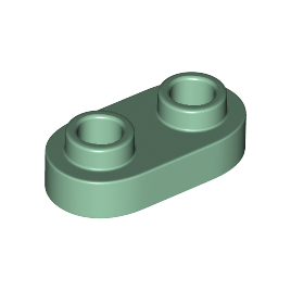 Sand Green Plate, Round 1 x 2 with Open Studs
