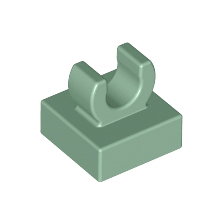 Sand Green Tile, Modified 1 x 1 with Open O Clip