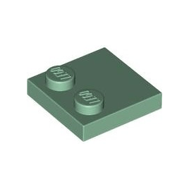 Sand Green Tile, Modified 2 x 2 with Studs on Edge