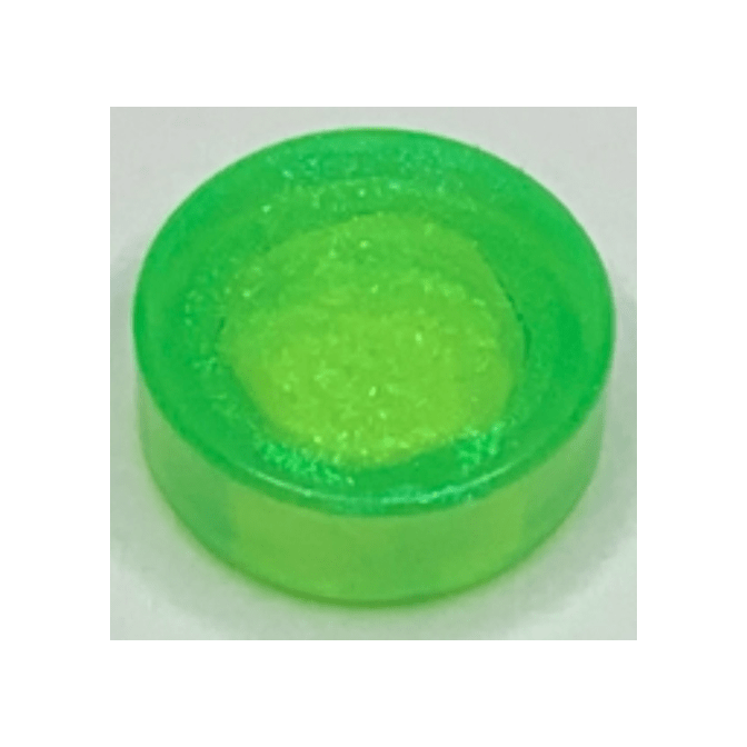 Satin Trans-Bright Green Tile, Round 1 x 1