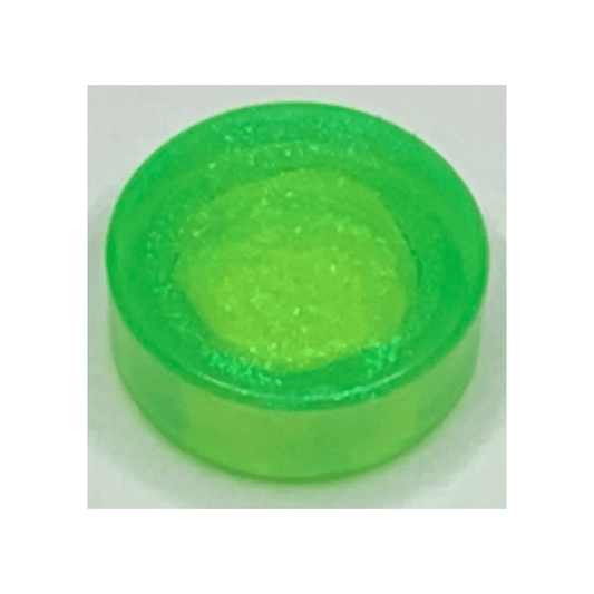 Satin Trans-Bright Green Tile, Round 1 x 1