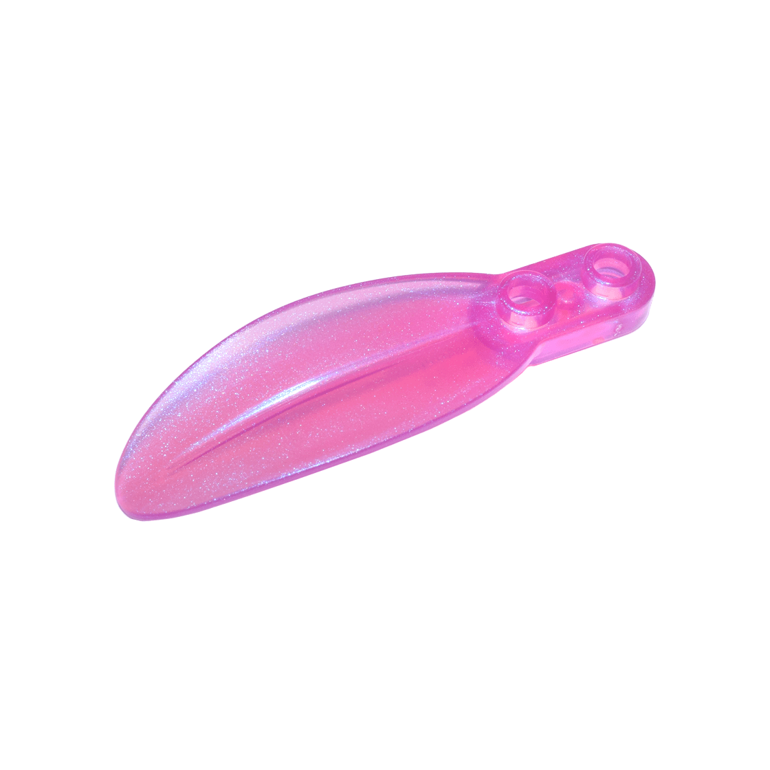 Satin Trans-Dark Pink Plant Plate, Round 1 x 2 with Rounded Leaf