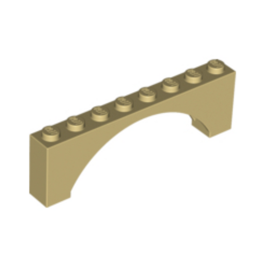 Tan Arch 1 x 8 x 2 Raised