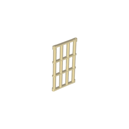 Tan Bar 1 x 4 x 6 Grille with End Protrusions