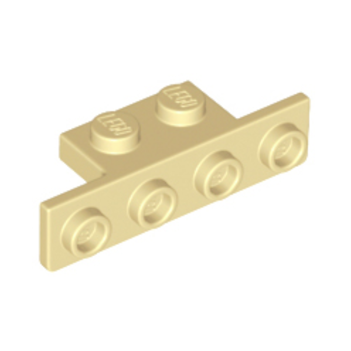 Tan Bracket 1 x 2 - 1 x 4 with Rounded Corners at the Bottom