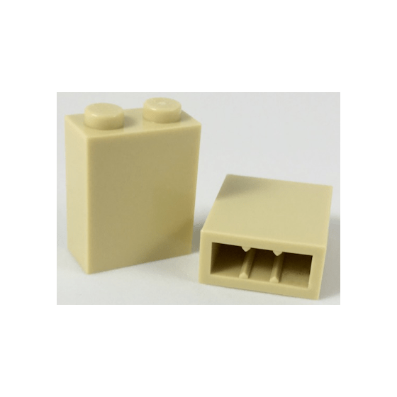 Tan Brick 1 x 2 x 2 with Inside Stud Holder
