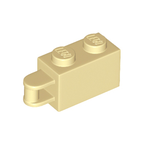 Tan Brick, Modified 1 x 2 with Bar Handle on End - Bar Flush with Edge