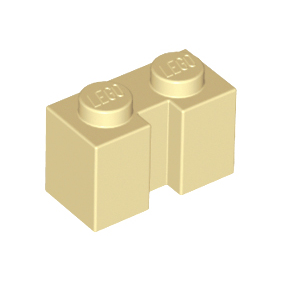 Tan Brick, Modified 1 x 2 with Channel